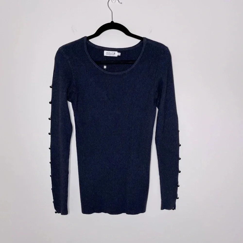 Molly Bracken Ladies Knitted Sweater With Statement Sleeves
